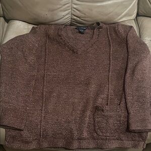 Elegant Brown V-Neck Sweater for Women